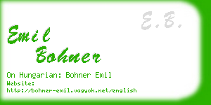 emil bohner business card